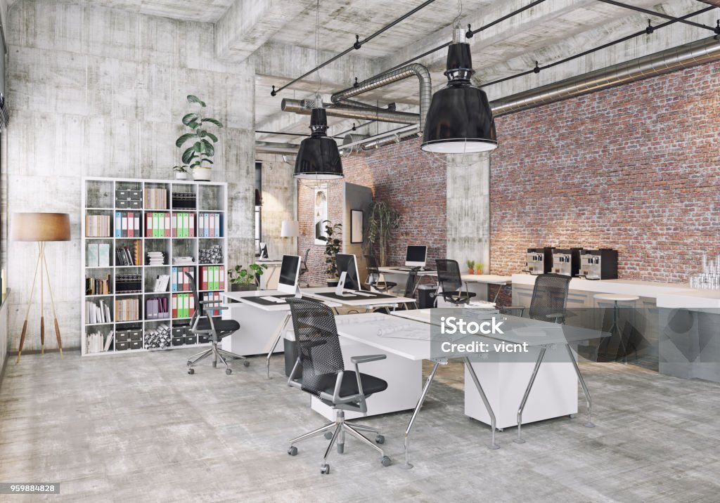 현대 coworking 사무실 - 로열티 프리 사무실 스톡 사진