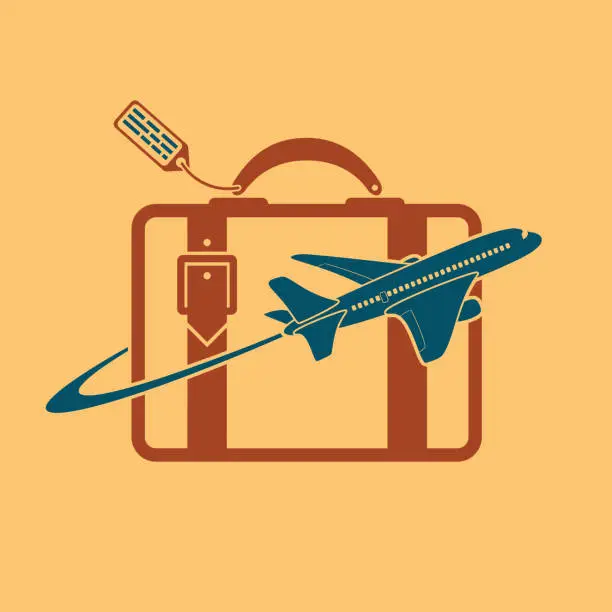 Vector illustration of Logo plane and travel