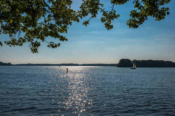 Evening mood at the "Tegeler See" ("Lake Tegel") in Berlin stock photo