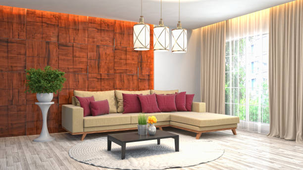 istock Interior living room. 3d illustration 959906370