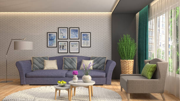 istock Interior living room. 3d illustration 959906474