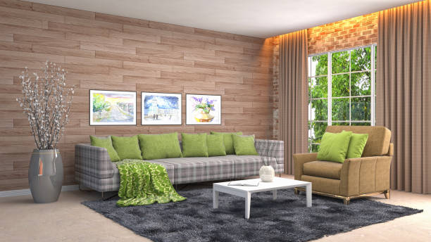 istock Interior living room. 3d illustration 959906592
