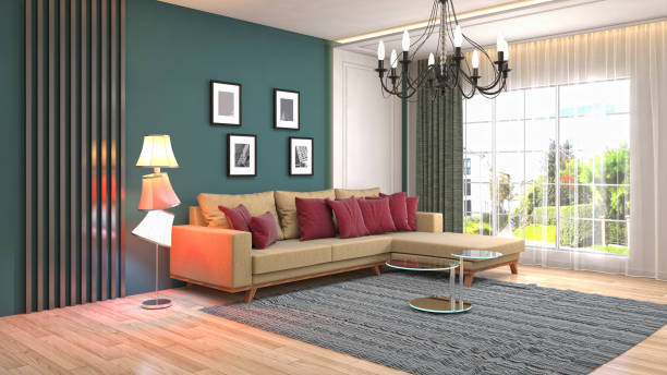 istock Interior living room. 3d illustration 959906650