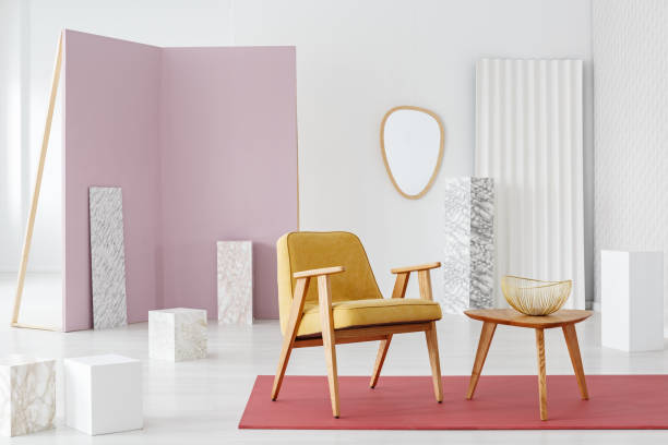 istock Marble cubes and stylish furniture 959918564