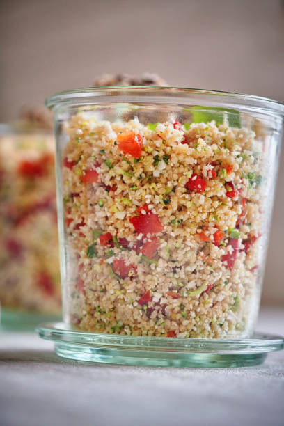 istock Couscous with Paprika, Tomato, Fresh Mint and Crispbread 959929770