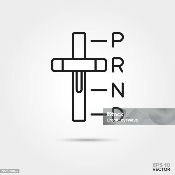 Automatic Gear Stick Vector Icon Stock Illustration - Download Image Now - Automatic Gearshift, Car, Gearshift
