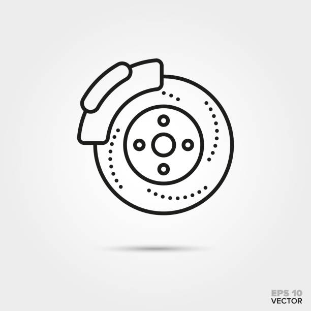 ikona wektora hamulca tarczowego - part of vehicle brake disc brake computer icon stock illustrations