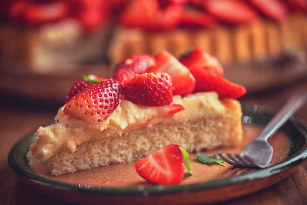 Homemade Strawberry Tart with Vanilla Cream