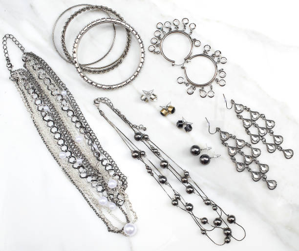 istock Jewelry set on a white marble 959944006