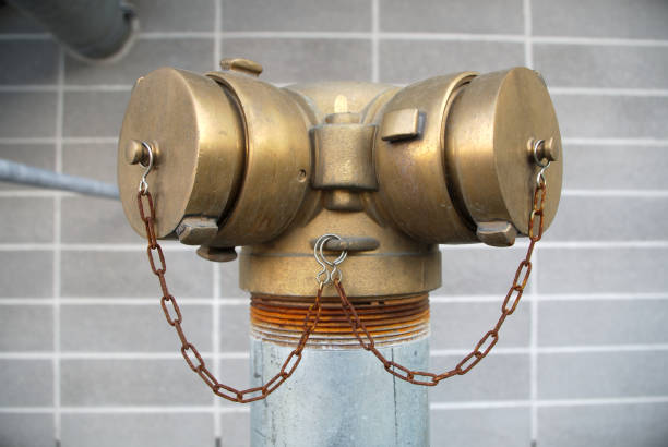 sprinkler system fire prevention building exterior connection nozzle