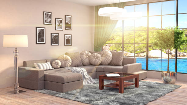 istock Interior living room. 3d illustration 959951032