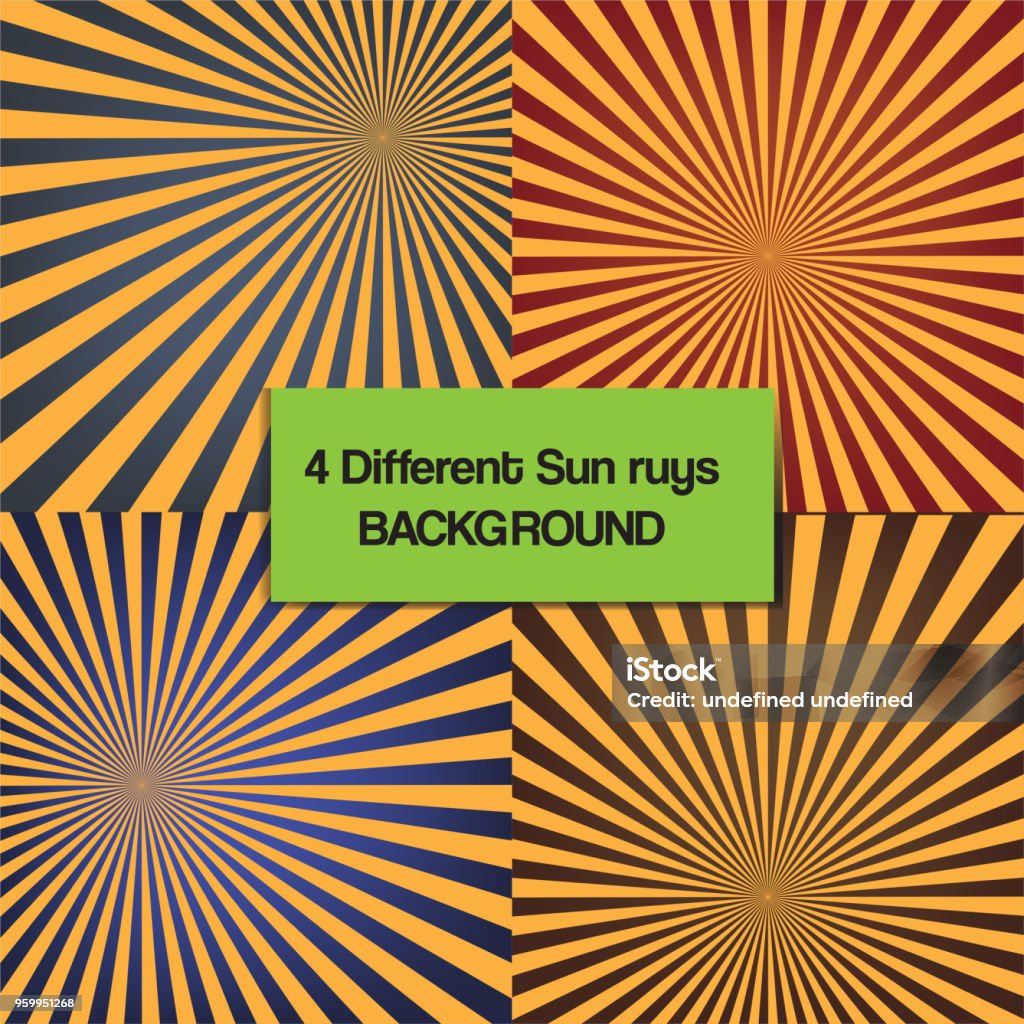Sun Four Rays 4 Different Sun Rays Background Stock Illustration - Download Image Now ...