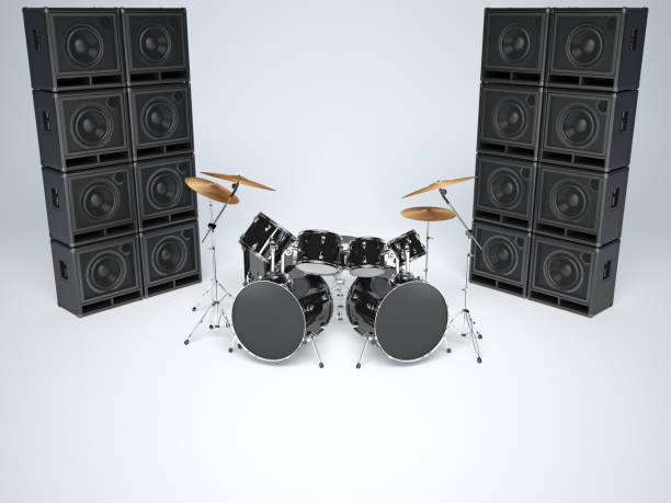 istock Drum kits and guitar amps 959951608