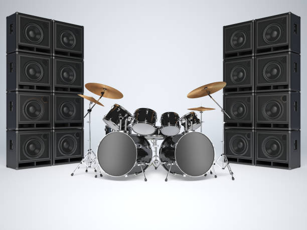 istock Drum kits and guitar amps 959951660
