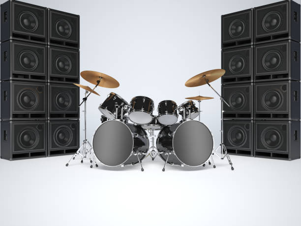 istock Drum kits and guitar amps 959951690
