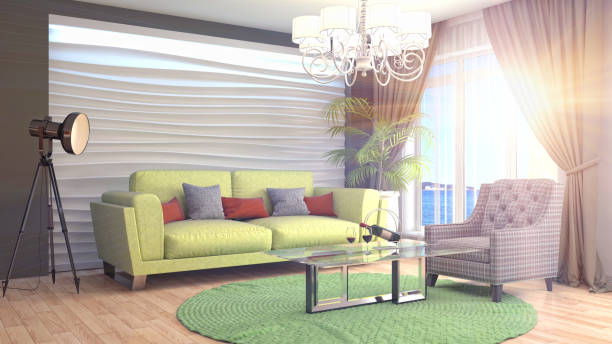 istock Interior living room. 3d illustration 959952330