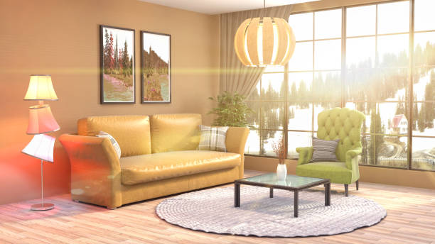 istock Interior living room. 3d illustration 959952520