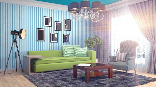 istock Interior living room. 3d illustration 959952630