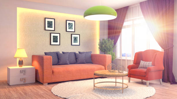 istock Interior living room. 3d illustration 959952666