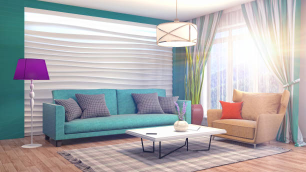 istock Interior living room. 3d illustration 959953168