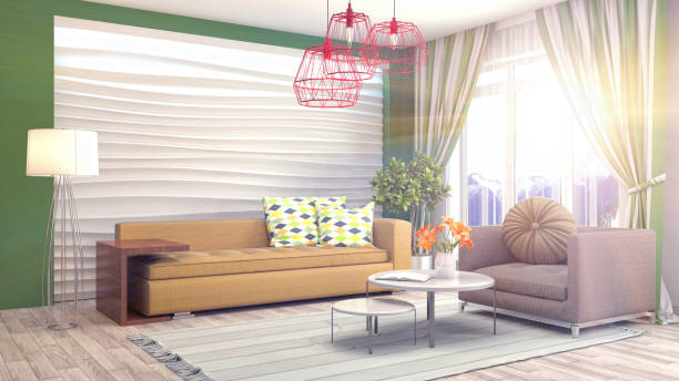 istock Interior living room. 3d illustration 959956350