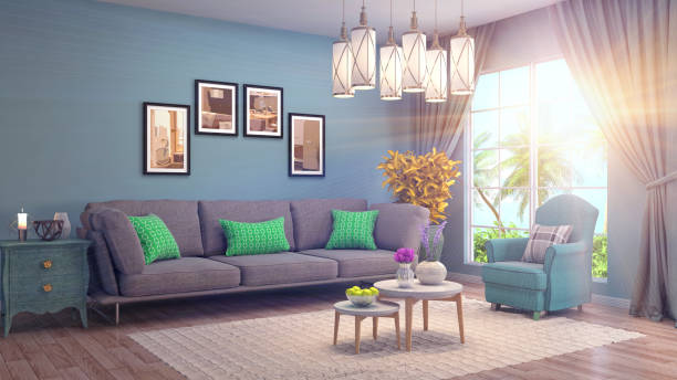 istock Interior living room. 3d illustration 959956748