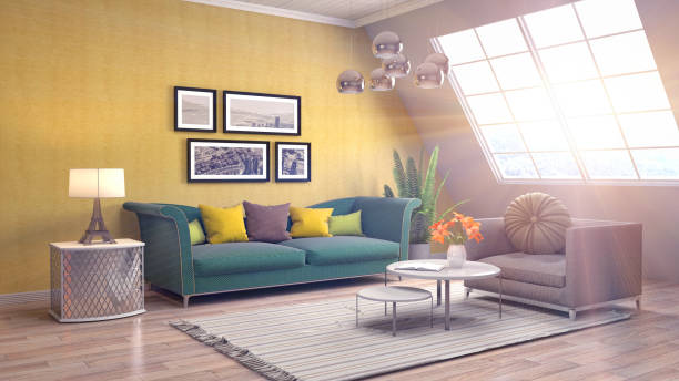 istock Interior living room. 3d illustration 959956770
