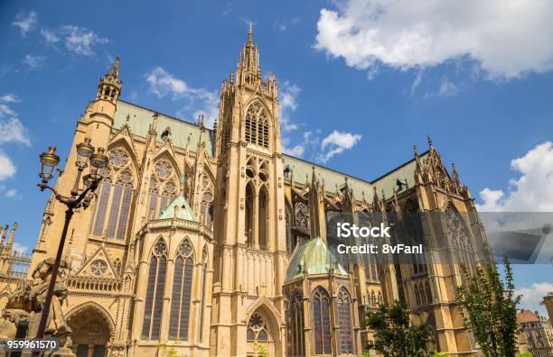 Cathedral Saintetienne In Metz On The Moselle France Stock Photo - Download Image Now