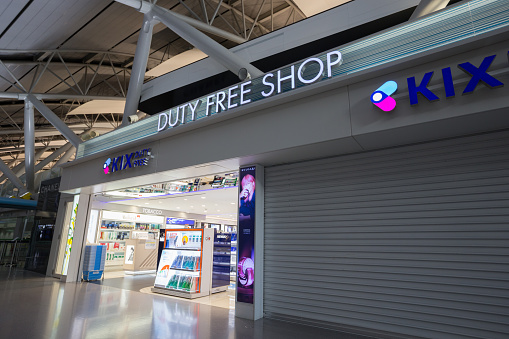 Osaka, Japan - May 10, 2018 : General view of the Duty Free Shop at Kansai International Airport in Japan.