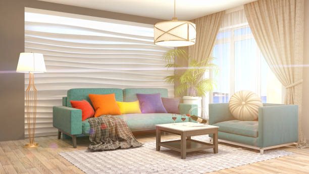 istock Interior living room. 3d illustration 959965082