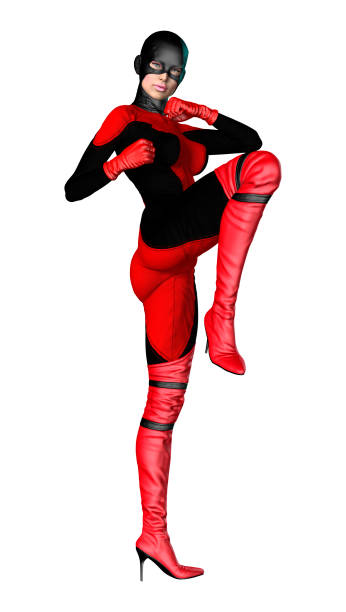 istock 3D illustration female hero on white 959970986