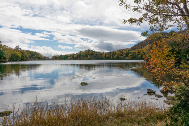 istock Blue lake and blue sky nature 959977792