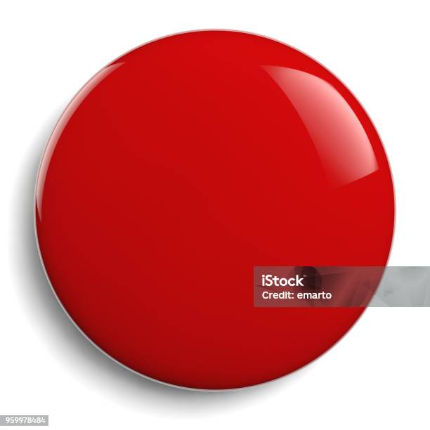 Red Rond Button Red Round Blank Red Button Stock Photo - Download Image Now - Campaign ...