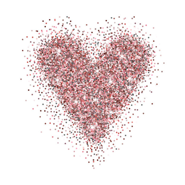 istock Rose gold glittered heart isolated on white background. Elegant heart design for wedding invitation, greeting card etc. Vector illustration. 959993568