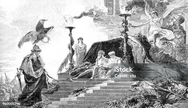 Symbolic Sorrow For Otto Von Bismarck Stock Illustration - Download Image Now - 1890-1899, 19th Century, Adult