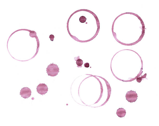 istock Red wine stain rings isolated on white background 960007704