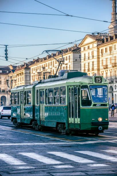 istock Classic Tram on Main Street in Turin, Italy 960011648