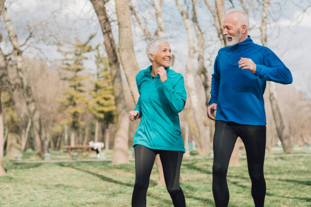 istock Elderly joggers exercising outdoors 960016102