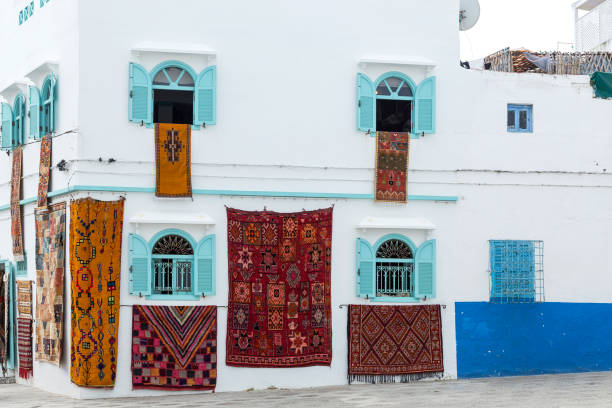 Typical arabic architecture in Asilah. Typical arabic architecture in Asilah. Streets, doors, windows, shops.Morocco casbah stock pictures, royalty-free photos & images
