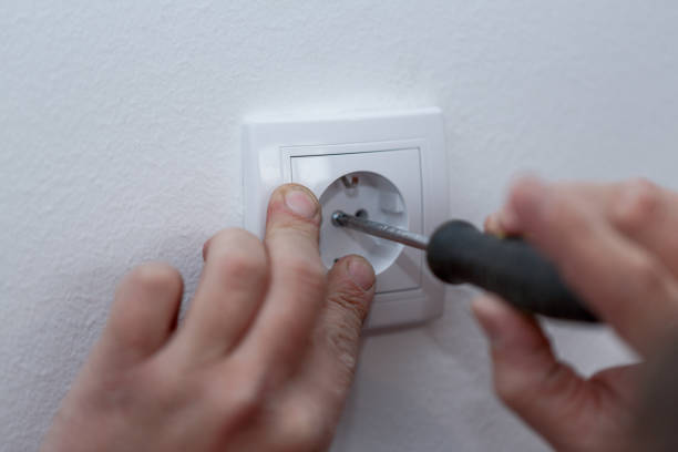 istock White sockets - Connect the wires during home renovation 960017106