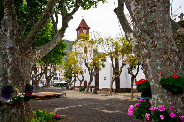 Church in Machico, Madeira island - Portugal stock photo