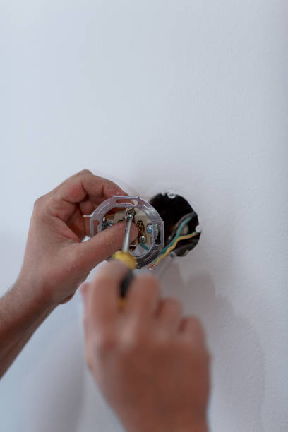 istock White sockets - Connect the wires during home renovation 960020504