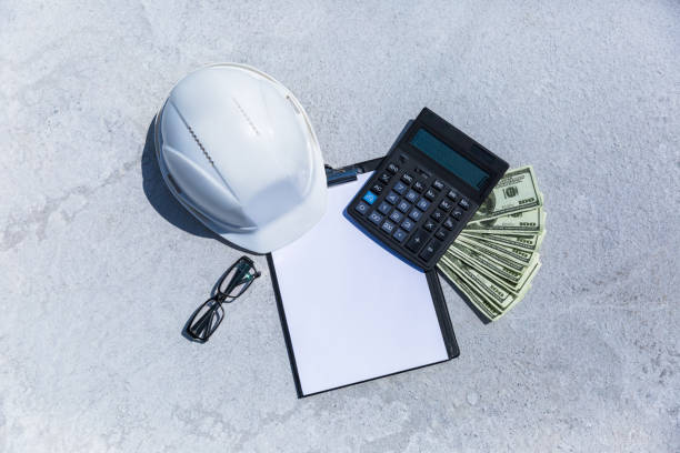 istock Helmet with glasses and a clipboard with copyspace. 960029278
