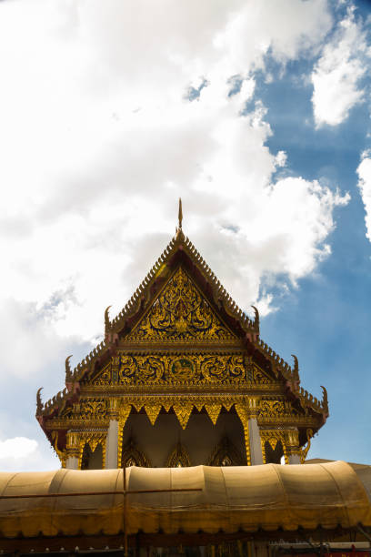istock Roof with Cho Fa finials on Buddhist Temple with copy space 960032290