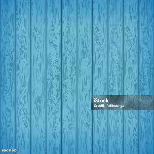 Blue Board Background Wooden Turquoise Background Texture Of Old Boards Vector Illustration Eps 10 Stock Illustration - Download Image Now