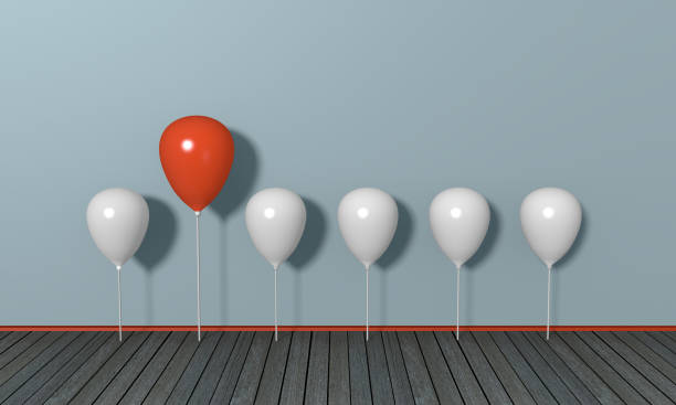 istock red large balloon under small white, concept stand out from the crowd. 960038330