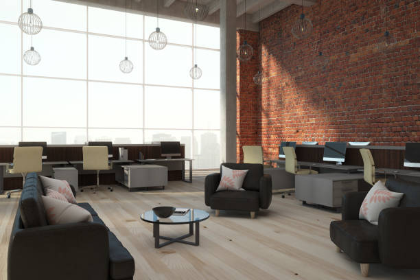 istock Contemporary brick coworking interior 960038698