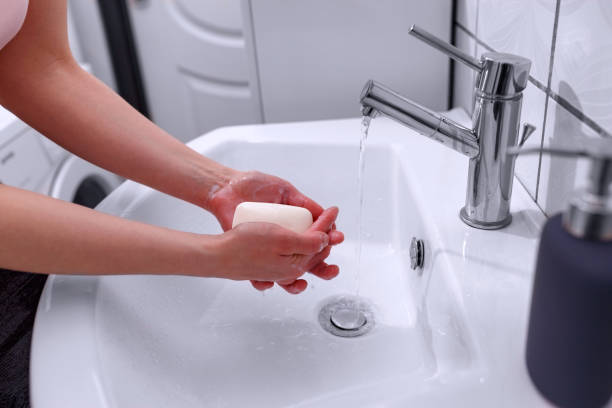 istock clean hand with thumb up. Hand hygiene and protection 960038868