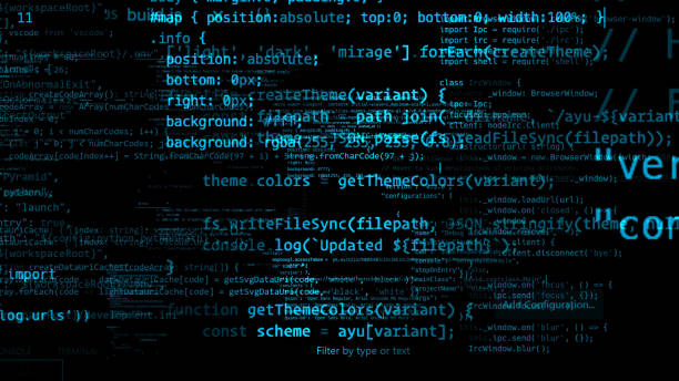 3D rendering of abstract blocks of code located in the virtual space