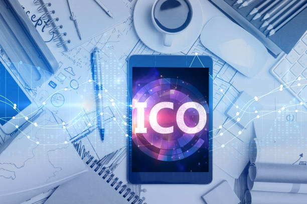 istock Tablet with ICO hologram 960040004